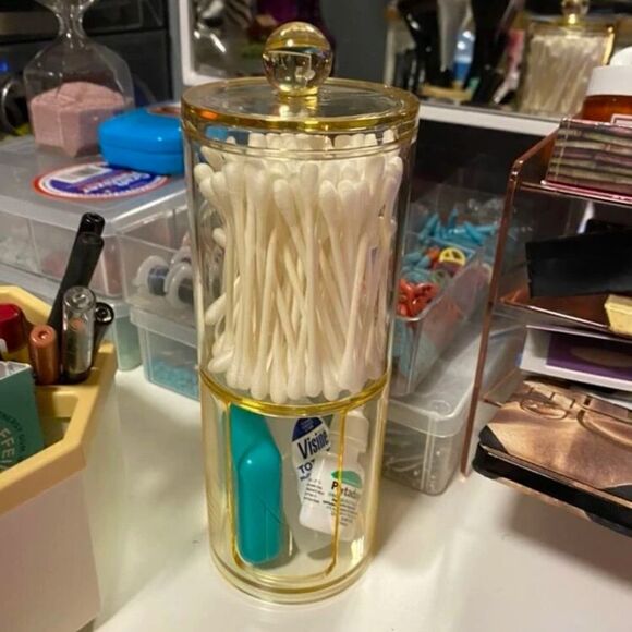 Stackable Clear Gold Acrylic Canister - Picture 8 of 10